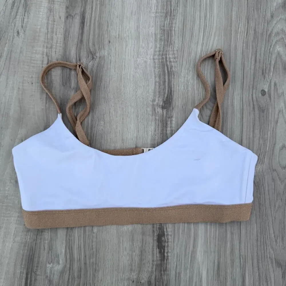 Ramy Brook White & Gold Bikini Top Women’s M